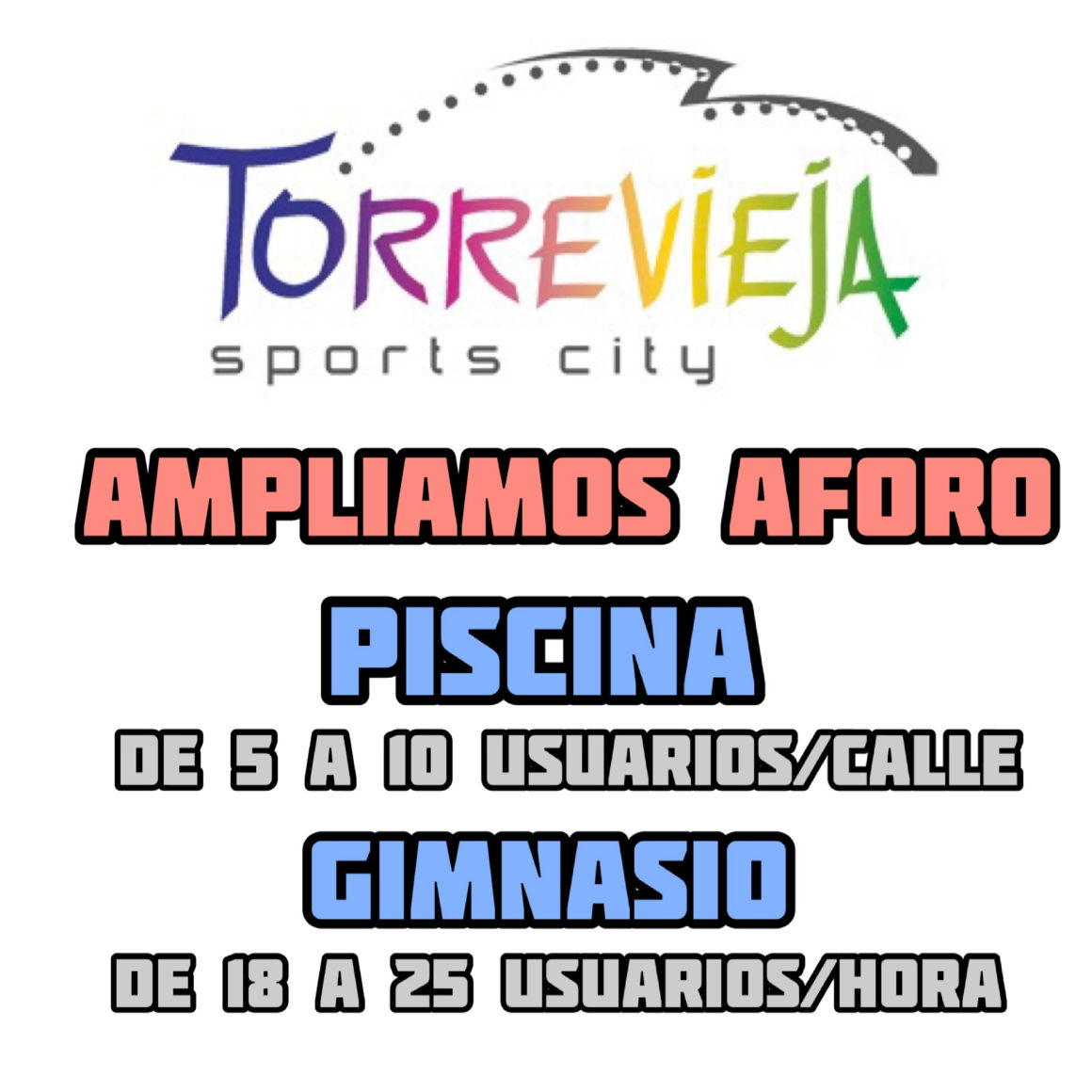 (Español) 📣‼️Aumentamos aforo de 🏊🏻‍♂️PISCINA y 💪🏻GIMNASIO‼️