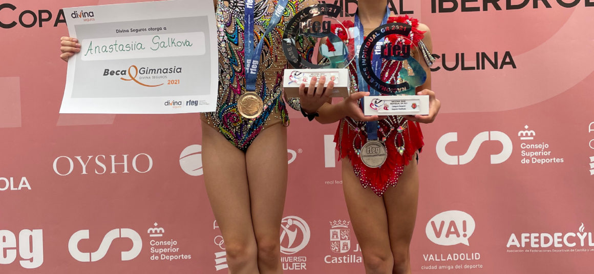 (Español) 🙌🏻Las gimnastas pertenecientes al Club Jennifer Colino de Torrevieja, Anastasia Salkova y Valeria Zubcoff, se colgaron la medalla de oro y plata respectivamente, durante la jornada del pasado sábado en el Campeonato de España Base Individual celebrado en la ciudad de Valladolid.
