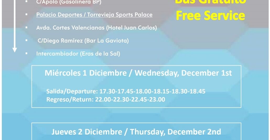 (Español) SERVICIO DE TRANSPORTE GRATUITO PARA ASISTIR AL MUNDIAL DE BALONMANO FEMENINO