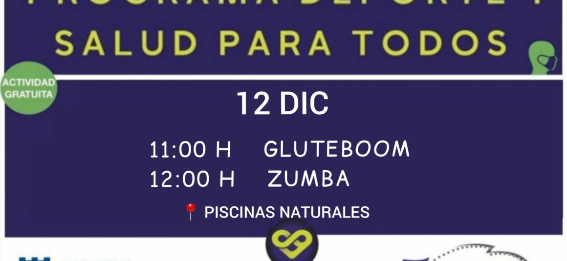 (Español) GLUTEBOOM Y ZUMBA ESTE DOMINGO EN LAS PISCINAS NATURALES