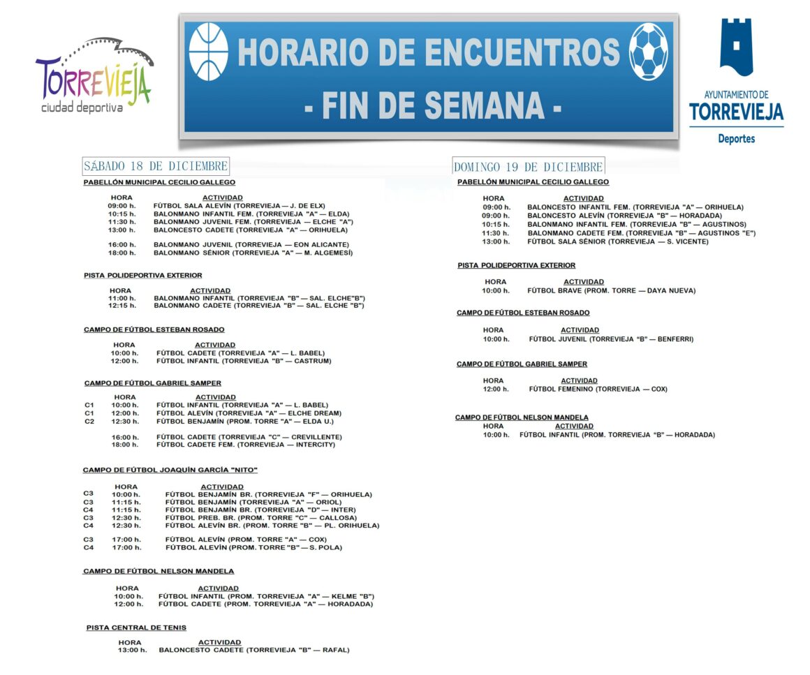 (Español) AGENDA DEL FIN DE SEMANA