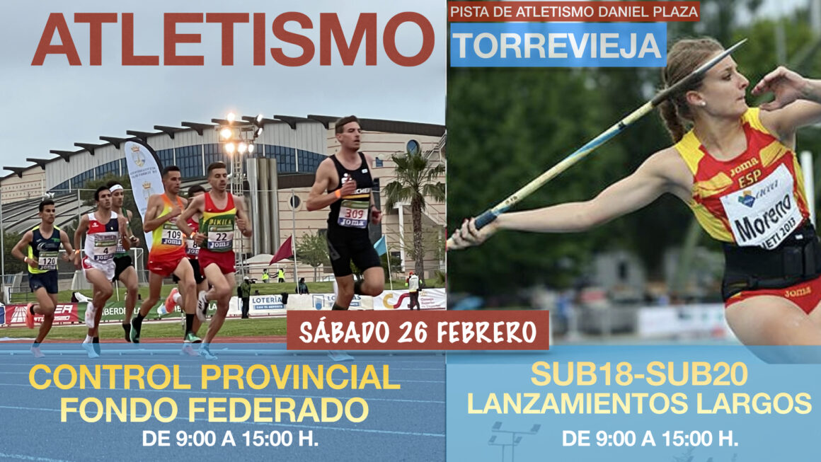 🏆🏆 El próximo sábado 26 de febrero, nuevas competiciones de atletismo en la Ciudad Deportiva