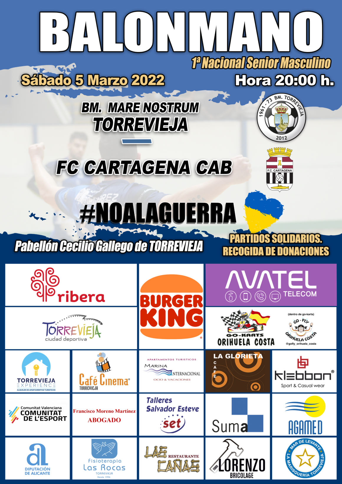 (Español) 👉🏻El Club Balonmano Mare Nostrum Torrevieja recogerá donaciones de material para Ucrania🇺🇦