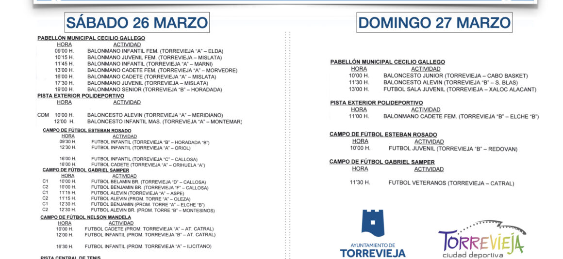 (Español) 📆 ¡AGENDA DEPORTIVA PARA ESTE FIN DE SEMANA!