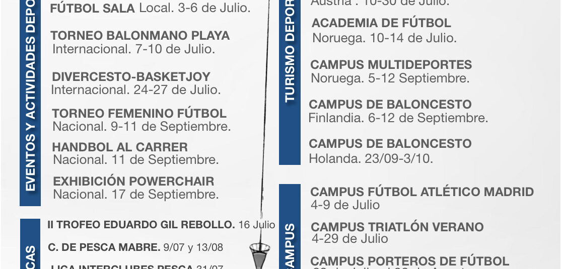 (Español) 📆 ¡AGENDA DEPORTIVA. VERANO 2022! ⛹🏻‍♀️🏀🥅🤾🏽‍♀️🏐🤾🏼‍♂️🎱🏃🏻🎾🏉⛳
