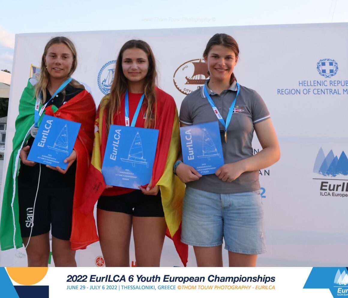 (Español) 🥇Adriana Castro Oro en Sub17 y 8ª en la general Sub19 en el Campeonato Europeo Junior de ILCA 6