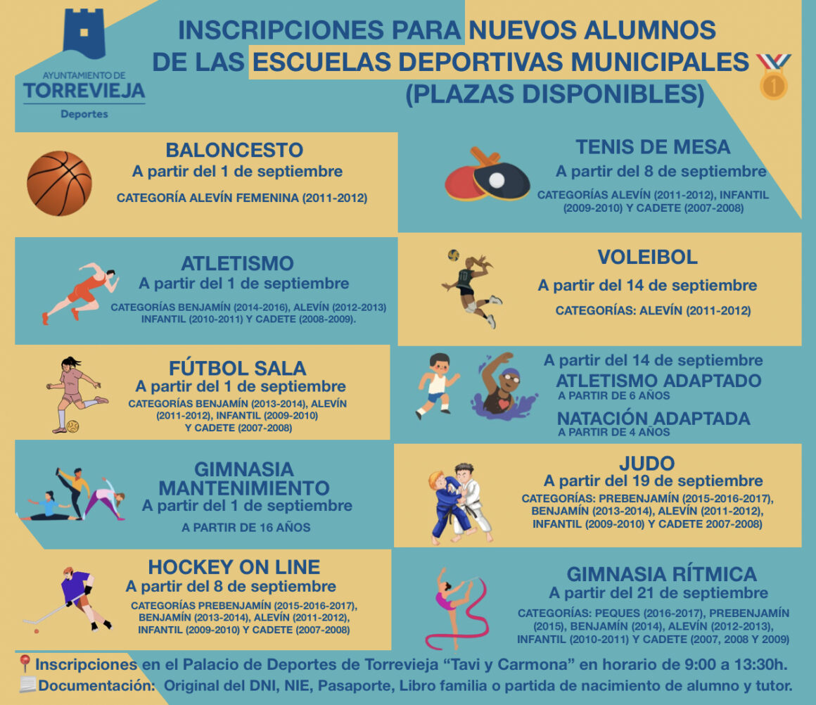 🏆INSCRIPCIONES PARA NUEVOS ALUMNOS DE LAS ESCUELAS DEPORTIVAS MUNICIPALES