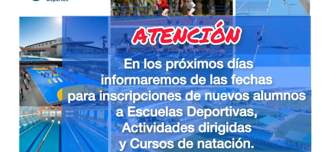 PRÓXIMAMENTE SE PUBLICARÁ INFORMACIÓN PARA LAS INSCRIPCIONES A ESCUELAS DEPORTIVAS MUNICIPALES