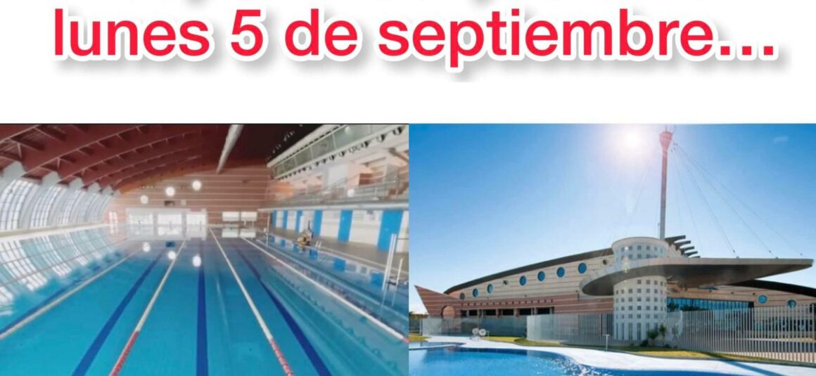 A partir del próximo lunes 5 de septiembre, se CIERRAN las piscinas exteriores y se ABRE la piscina interior.