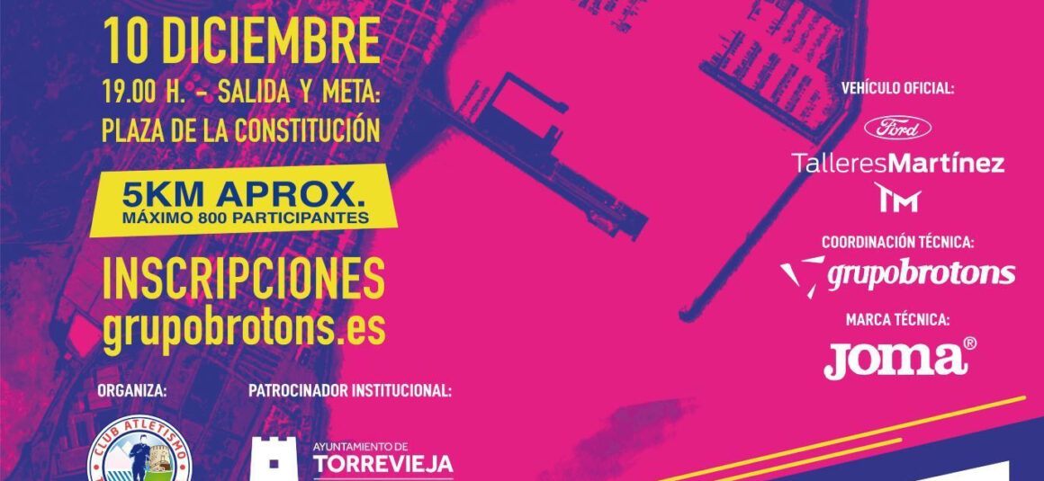 ✍️Torrevieja abre inscripciones de su VIII Carrera Nocturna Fiestas Patronales de la Purísima