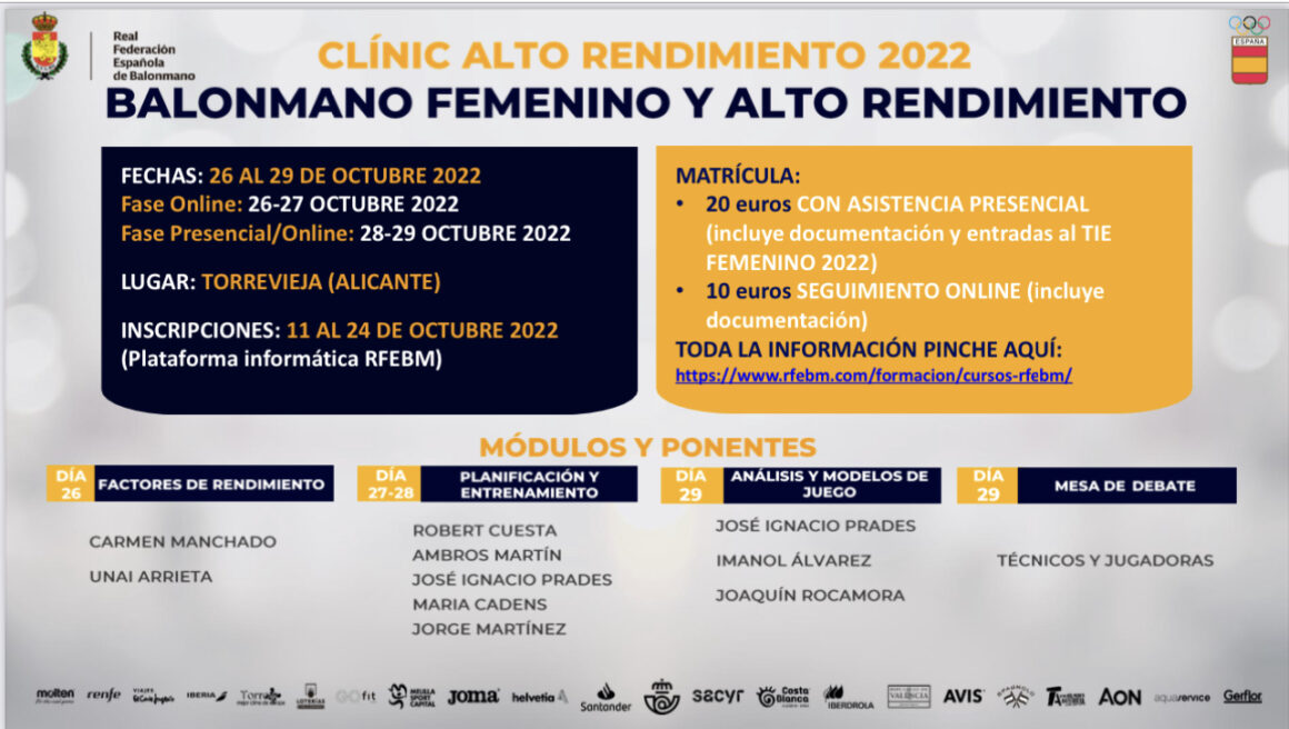 (Español) 🏆CLÍNIC ALTO RENDIMIENTO 2022 BALONMANO FEMENINO