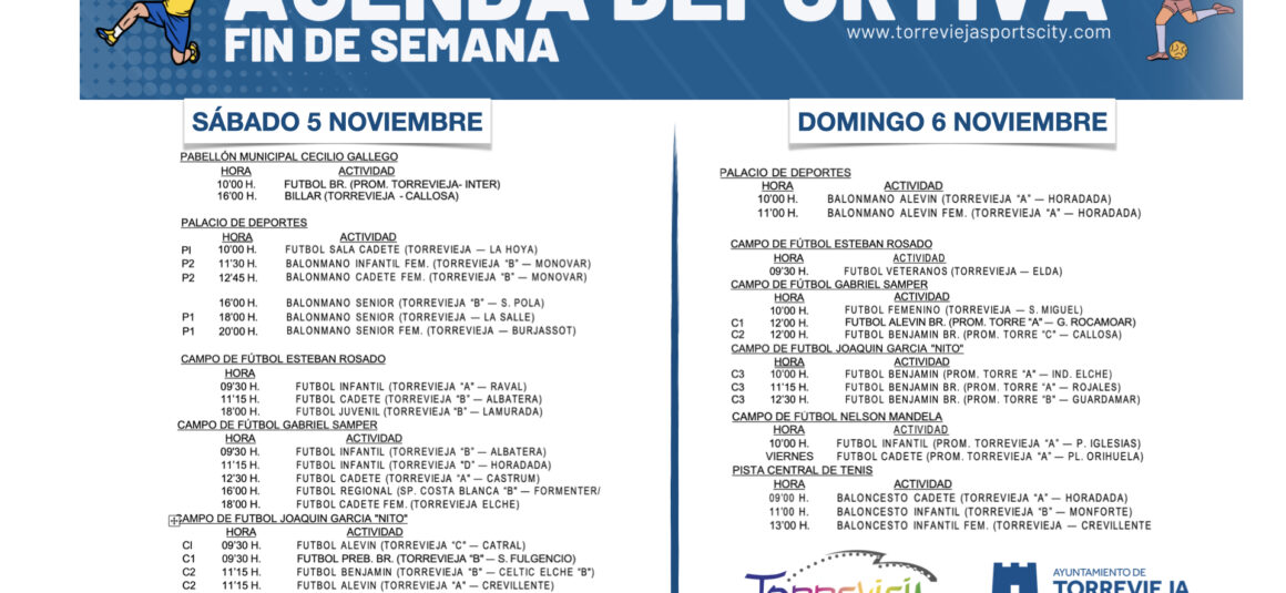 (Español) 📆 ¡AGENDA DEPORTIVA PARA EL FIN DE SEMANA!