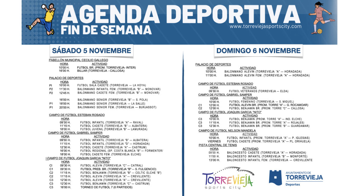 (Español) 📆 ¡AGENDA DEPORTIVA PARA EL FIN DE SEMANA!