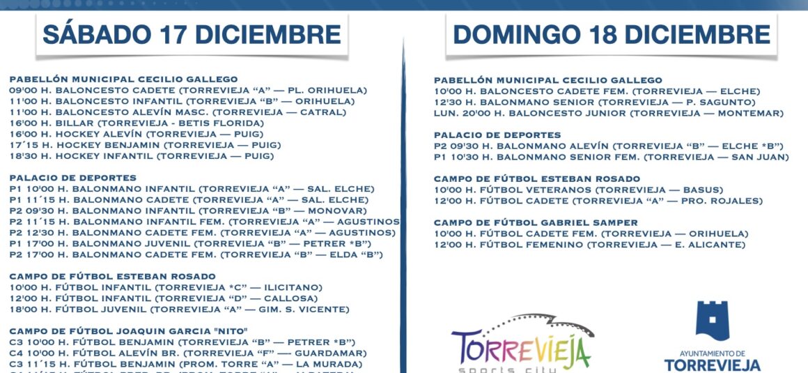 (Español) 📆 ¡AGENDA DEPORTIVA PARA EL FIN DE SEMANA!