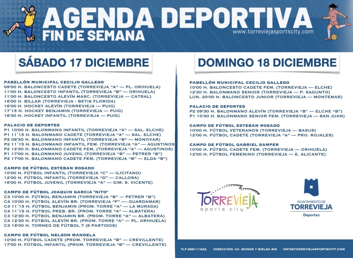 (Español) 📆 ¡AGENDA DEPORTIVA PARA EL FIN DE SEMANA!