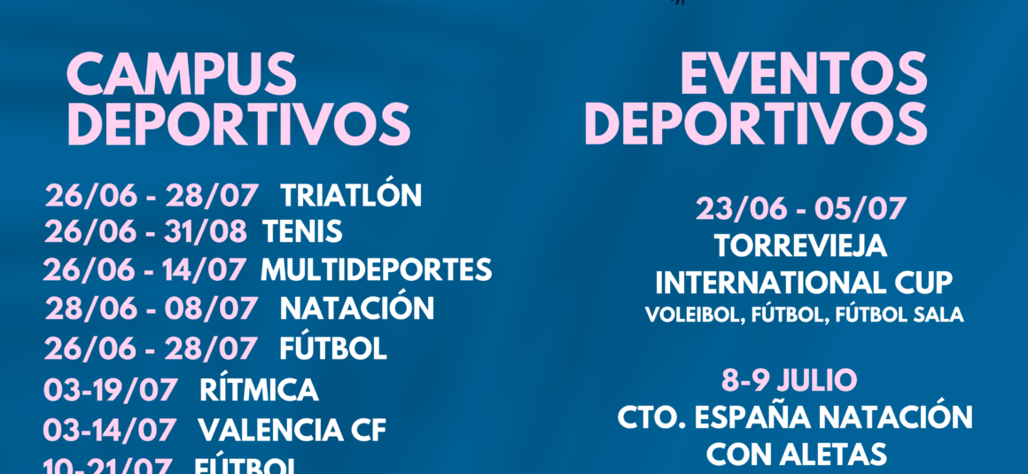 📆 ¡PRESENTAMOS LA AGENDA DEPORTIVA DEL MES DE JULIO! ⛹🏻‍♀️🏀🥅🤾🏽‍♀️🏐🤾🏼‍♂️🎱🏃🏻🎾🏉⛳ #TorreviejaEsDeporte