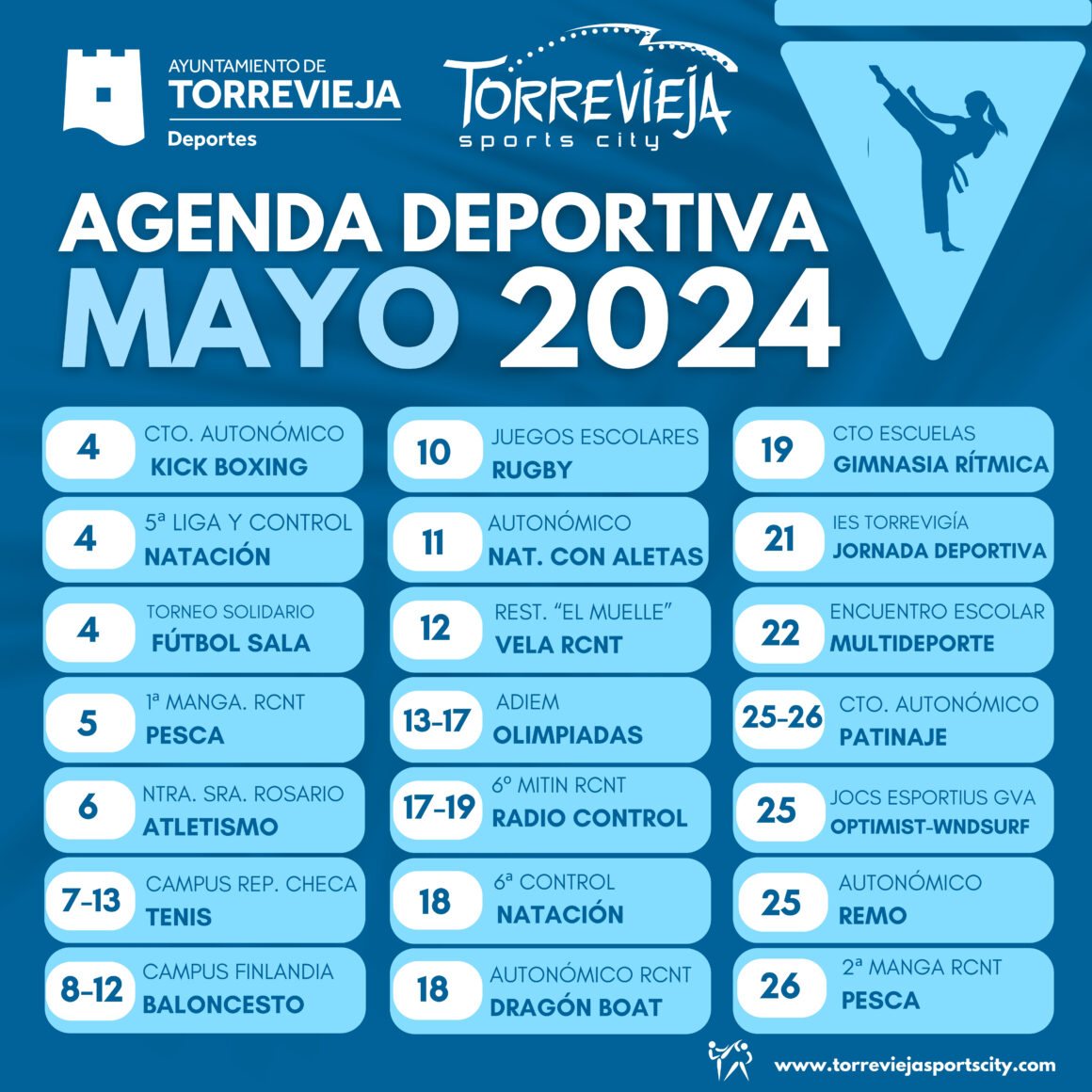 AGENDA DEPORTIVA PARA EL MES DE MAYO!
