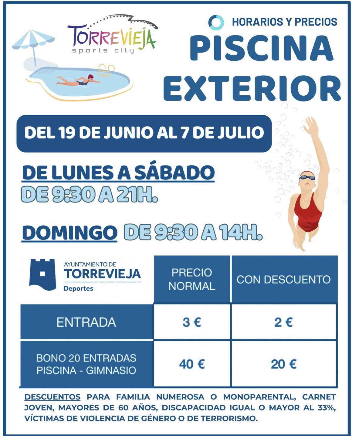 (Español) ‍♂️Ven a nadar a la PISCINA MUNICIPAL EXTERIOR de Torrevieja!