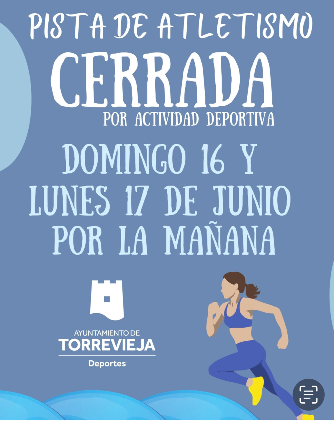 (Español) Pista de atletismo cerrada 16 y 17 de junio por la mañana.