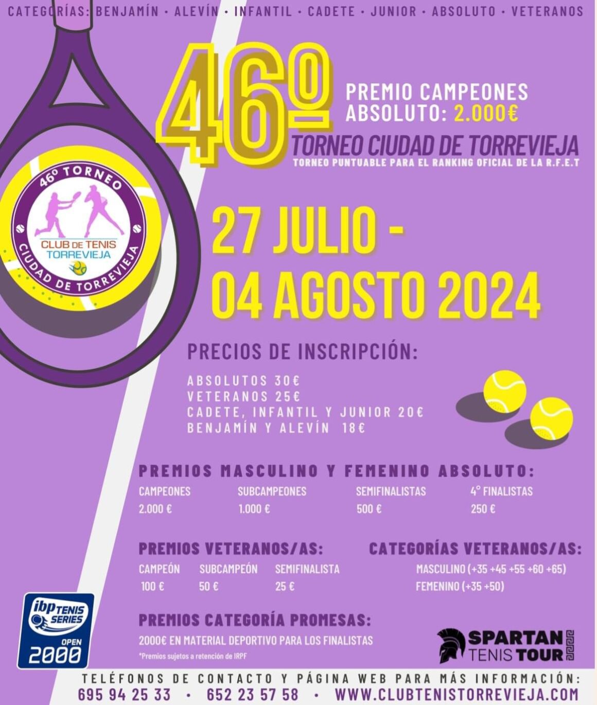 (Español) ¡Inscripciones abiertas para el 46º Torneo Ciudad de Torrevieja!