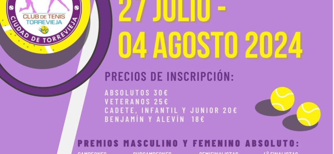 ¡Inscripciones abiertas para el 46º Torneo Ciudad de Torrevieja!