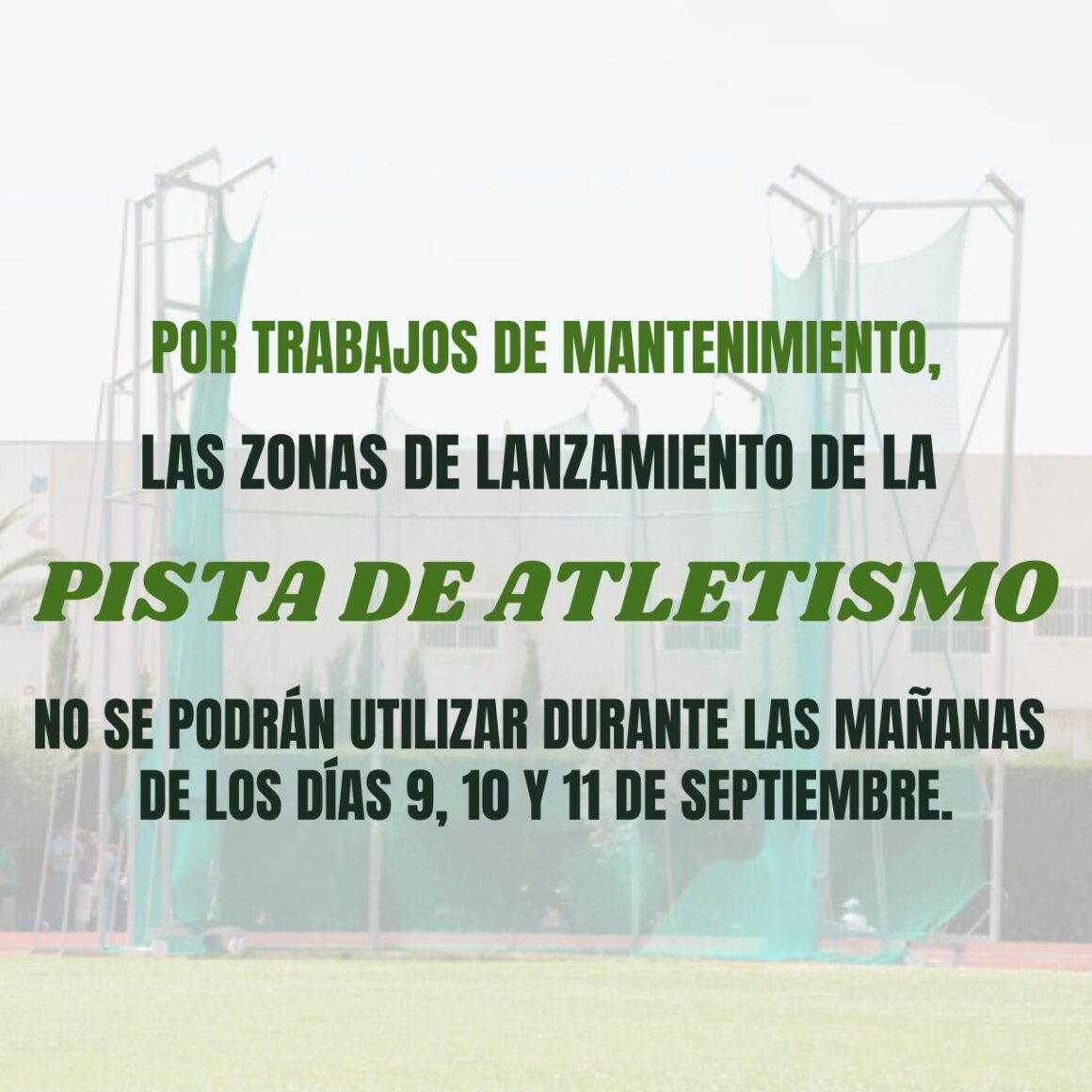 (Español) ZONAS DE LANZAMIENTO CERRADAS POR MANTENIMIENTO