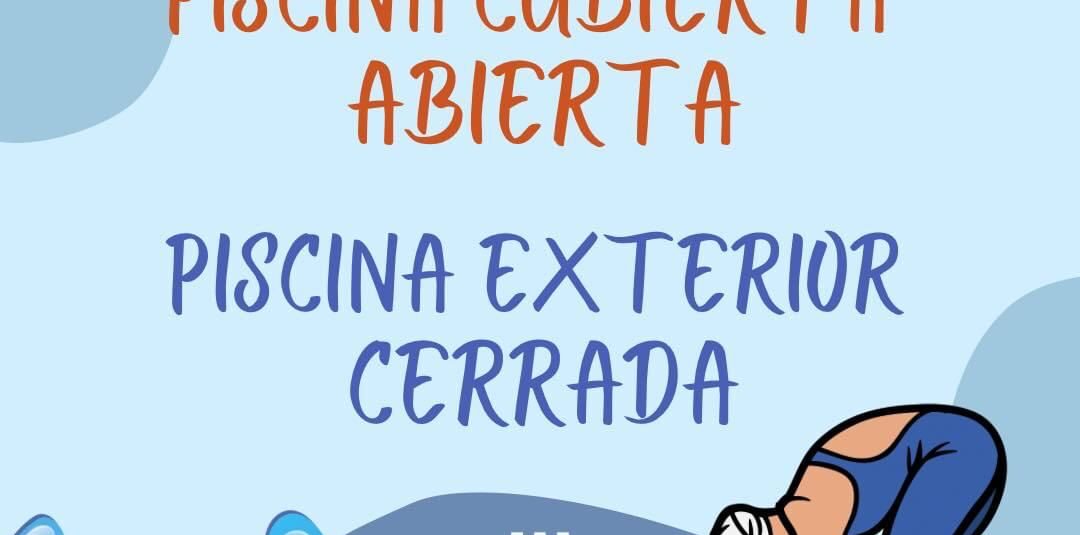 (Español) A PARTIR DEL 9 DE SEPTIEMBRE SE CIERRA LA PISCINA EXTERIOR Y SE ABRE LA PISCINA CUBIERTA