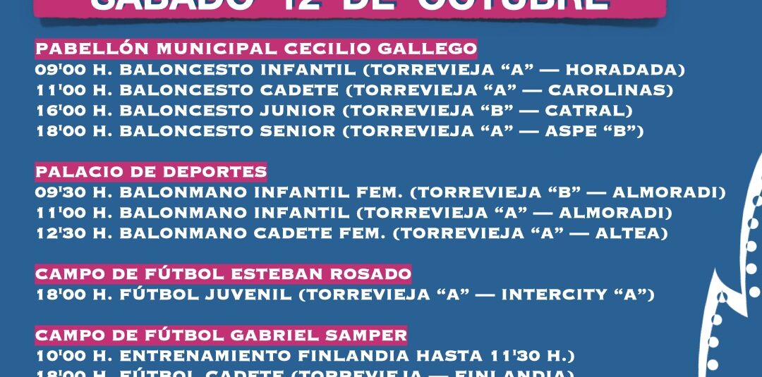 (Español) ¡AGENDA DEPORTIVA PARA ESTE FIN DE SEMANA!