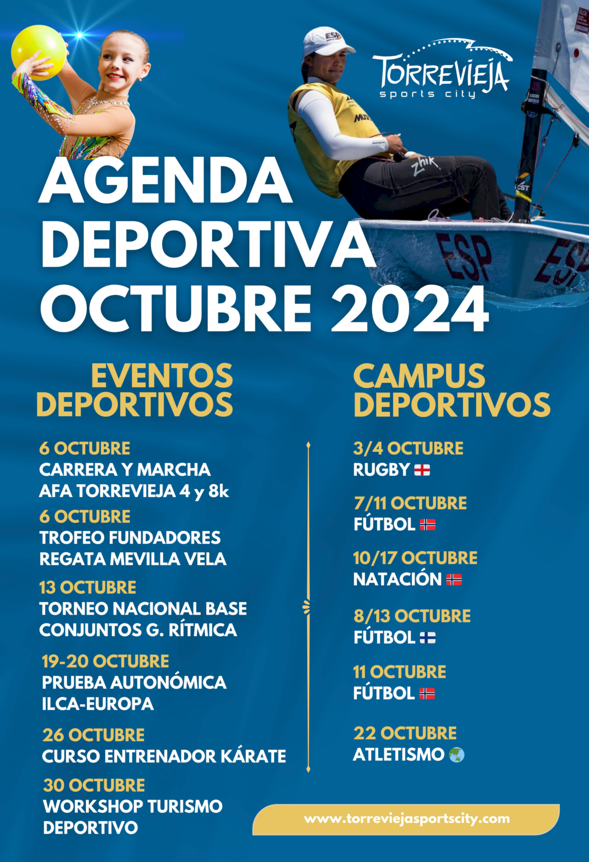 (Español) AGENDA DEPORTIVA PARA EL MES DE OCTUBRE