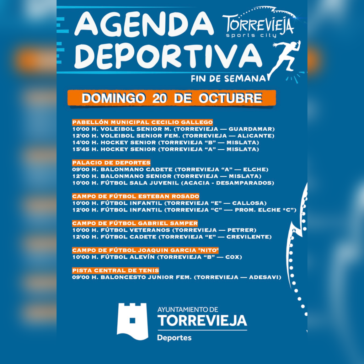 (Español) ¡AGENDA DEPORTIVA PARA ESTE FIN DE SEMANA!