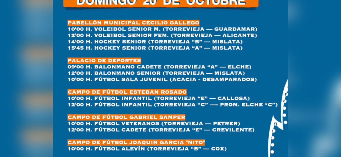 (Español) ¡AGENDA DEPORTIVA PARA ESTE FIN DE SEMANA!